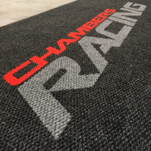 Entrance logo mat made with Chinook matting