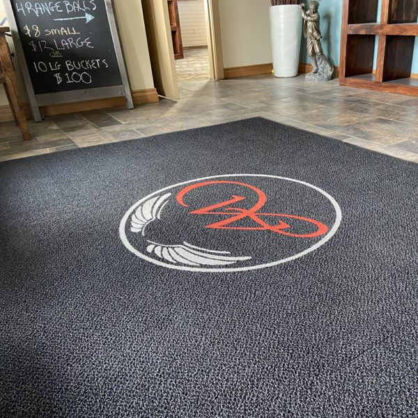 Logo mat made with Equinox™ matting.